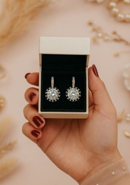 Crystal Halo Dangle Earrings