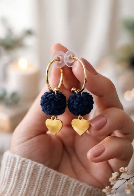 Midnight Velvet Heart Earrings