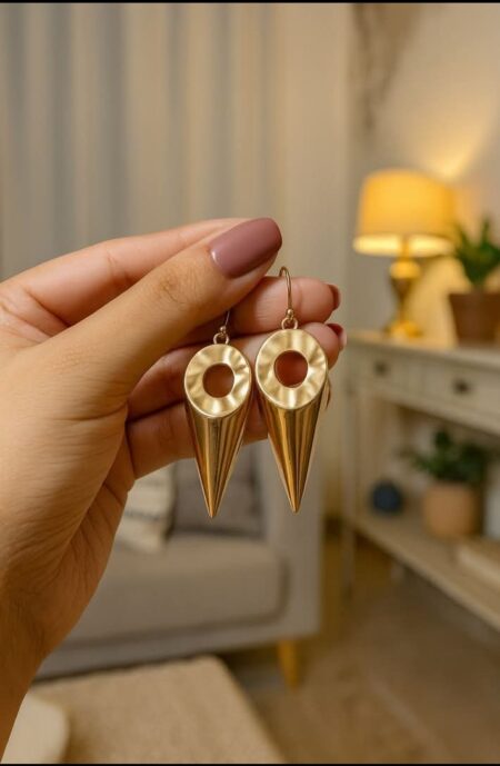 Golden Spike Drop Earrings